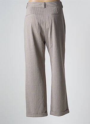 Pantalon droit taille à pinces taille haute beige LA PETITE ETOILE femme