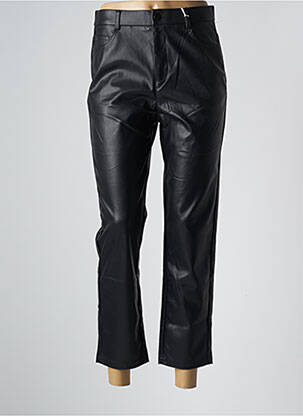 Pantalon 7/8 fermeture zippée sous rabat boutonné taille normale noir GRACIELA femme