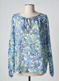 Blouse imprimé fleurs manches longues bleu HAJO femme