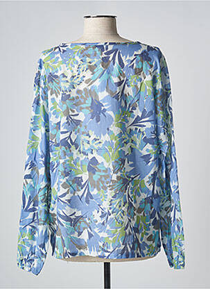 Blouse imprimé fleurs manches longues bleu HAJO femme