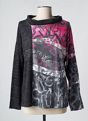 Pull coupe droite manches longues noir HAJO femme