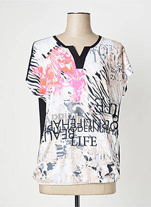 T-shirt imprimé fantaisie manches courtes noir JOY OF LIFE femme
