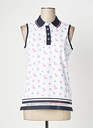 Polo stretch sans manche blanc JOY OF LIFE femme