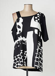 Top tissage jersey manches courtes noir G!OZE femme