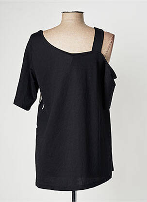 Top tissage jersey manches courtes noir G!OZE femme