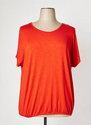 Pull stretch manches courtes orange TELMAIL femme
