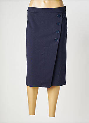 Jupe mi-longue fermeture zip latéral bleu BARBARA LEBEK femme