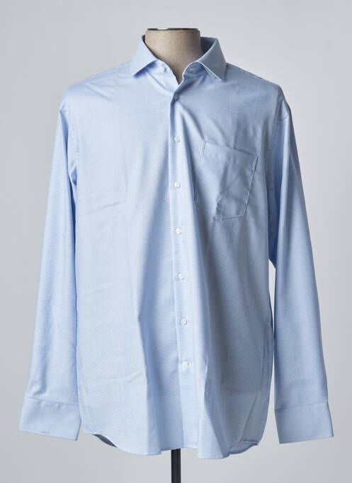 Chemise manches longues bleu SEIDEN STICKER pour homme