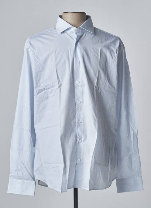 Chemise manches longues bleu SEIDEN STICKER pour homme