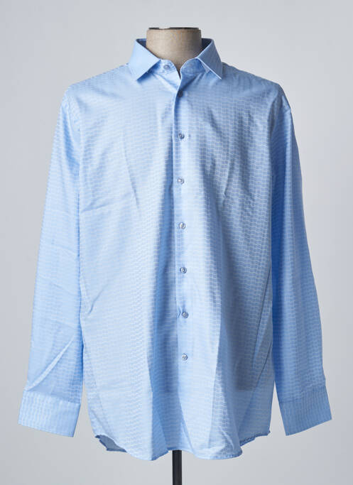 Chemise manches longues bleu SEIDEN STICKER pour homme