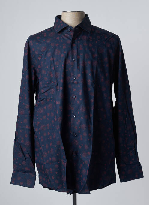 Chemise manches longues bleu SEIDEN STICKER pour homme