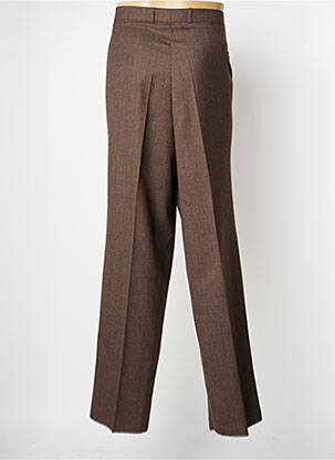 Pantalon droit tissage chiné marron TREVIRA homme