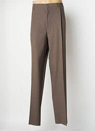 Pantalon droit tissage chiné marron MOBIL ELASTO homme