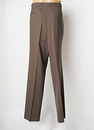 Pantalon droit tissage chiné marron MOBIL ELASTO homme