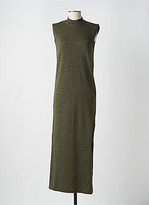 Robe pull coupe droite sans manche vert GENESIS femme