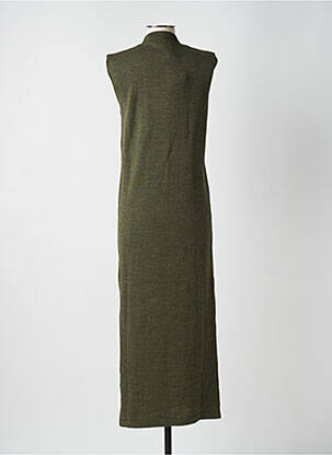 Robe pull coupe droite sans manche vert GENESIS femme