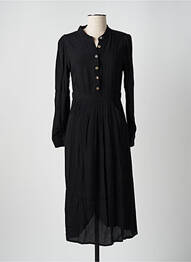 Robe mi-longue manches longues manches longues noir CHERRY PARIS femme