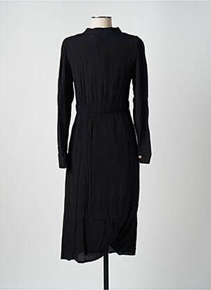 Robe mi-longue manches longues manches longues noir CHERRY PARIS femme