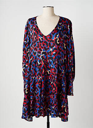 Robe mi-longue manches longues manches longues bleu IMPREVU femme