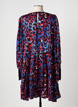 Robe mi-longue manches longues manches longues bleu IMPREVU femme