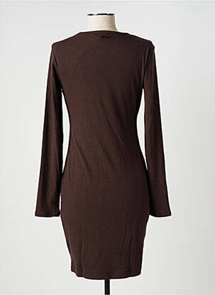 Robe courte manches longues manches longues marron GUESS femme