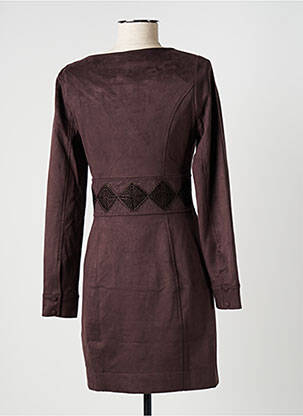 Robe courte manches longues manches longues marron GUESS femme
