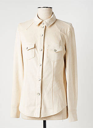 Chemisier coupe cintrée manches longues beige clair GUESS femme