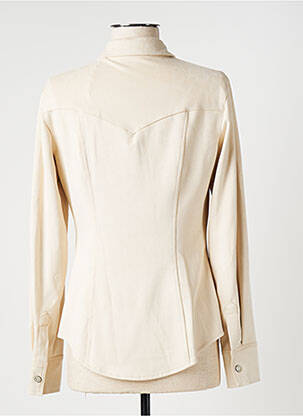 Chemisier coupe cintrée manches longues beige clair GUESS femme