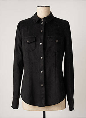 Chemisier coupe cintrée manches longues noir GUESS femme