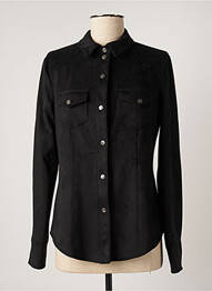 Chemisier coupe cintrée manches longues noir GUESS femme