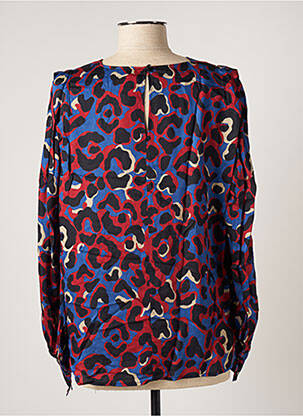 Blouse fermeture boutonnée au dos manches longues bleu IMPREVU femme