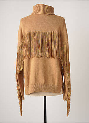 Pull col roulé resserrée sur le bas manches longues beige GUESS femme