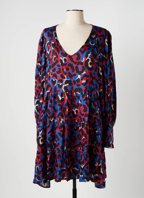 Robe mi-longue manches longues manches longues bleu IMPREVU femme