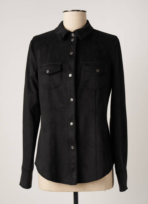 Chemisier coupe cintrée manches longues noir GUESS femme