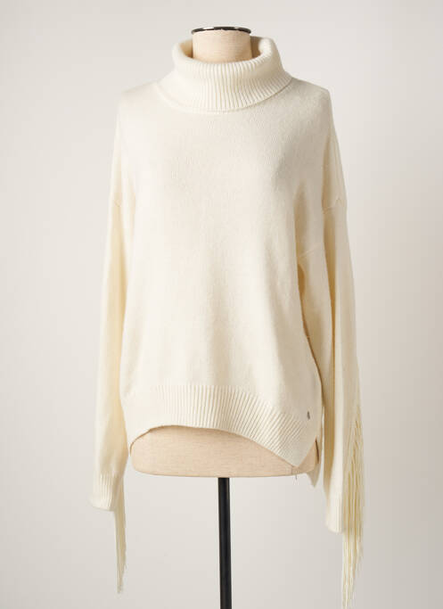 Pull col roulé blanc GUESS pour femme