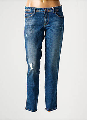 Jeans skinny effet usé délavé taille basse bleu GUESS femme