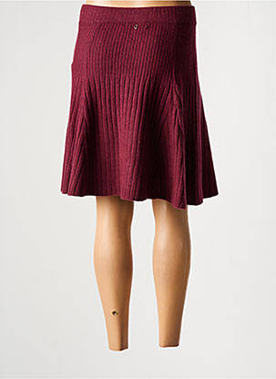 Jupe mi-longue coupe évasée rouge GUESS femme