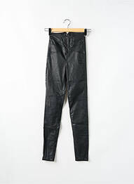 Pantalon slim tissage enduit taille haute noir GUESS femme