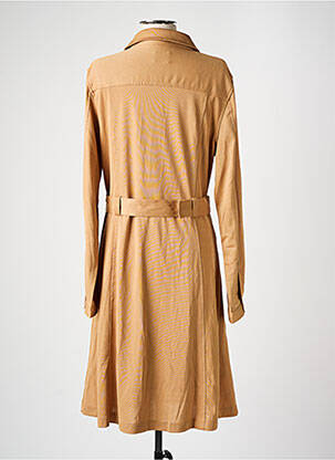 Robe mi-longue manches longues manches longues beige GUESS femme