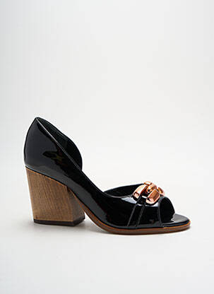 Escarpins matière lisse talon de 4 à 6cm noir ROBERT CLERGERIE femme