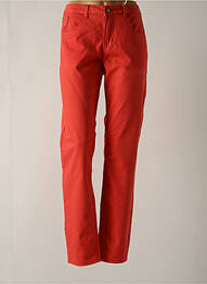 Pantalon slim tissage popeline taille normale orange CREAM femme