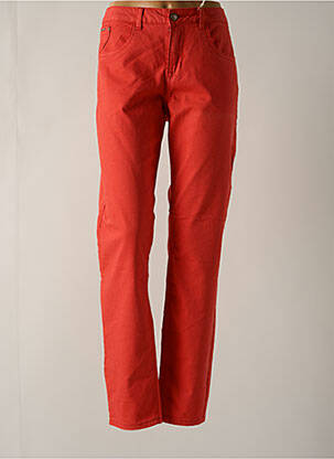 Pantalon slim tissage popeline taille normale orange CREAM femme