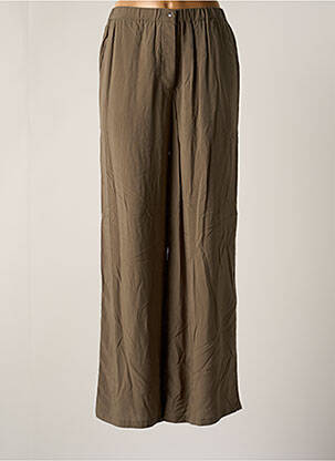 Pantalon large fermeture zippée sous rabat boutonné taille haute vert MOLLY BRACKEN femme