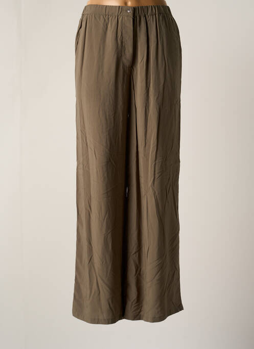 Pantalon large fermeture zippée sous rabat boutonné taille haute vert MOLLY BRACKEN femme