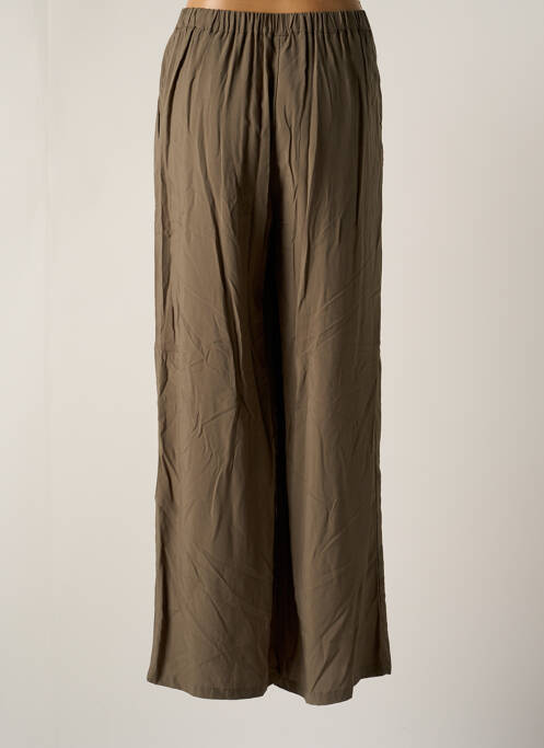 Pantalon large fermeture zippée sous rabat boutonné taille haute vert MOLLY BRACKEN femme