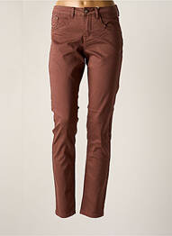 Pantalon droit taille élastique marron clair CREAM femme