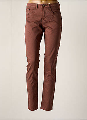Pantalon droit taille élastique marron clair CREAM femme