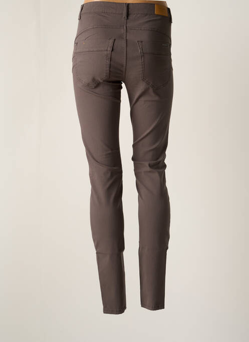 Pantalon slim tissage popeline gris CREAM femme