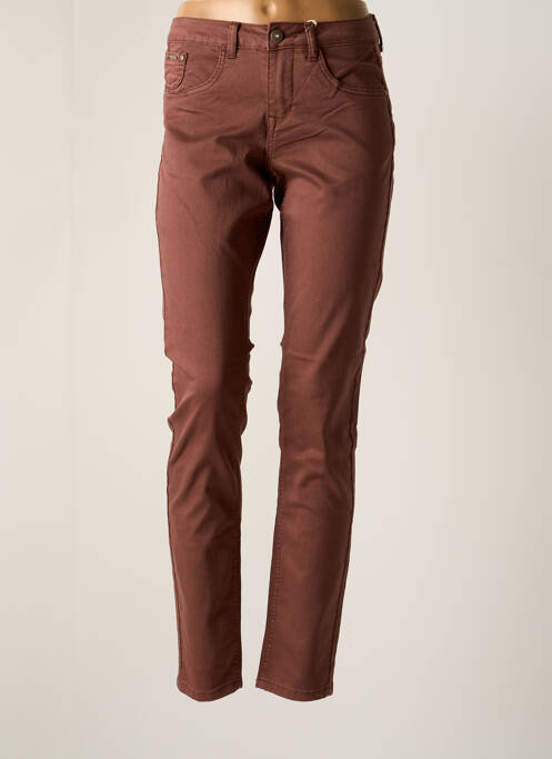 Pantalon droit taille élastique marron CREAM femme