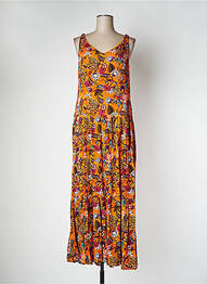 Robe longue tissage crêpe fines bretelles orange SURKANA femme
